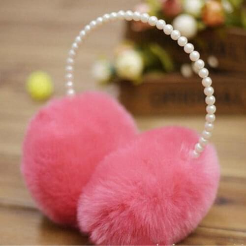 Women Pearl Earmuffs Fashion Faux Fur Warm Elegant Lovely Plush Ear Warmer Soft Temperament Autumn Winter Girl Earmuffs