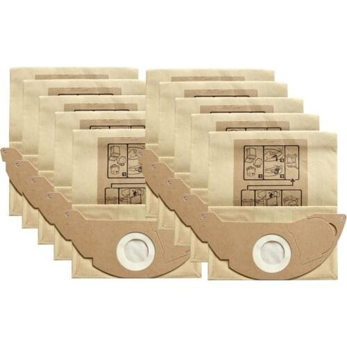 10/5 pieces/lot Dust Filter Paper Bags for Karcher WD2250 A2004 A2054 MV2 Vacuum Cleaner Spare Parts Accessories Replacement Bag