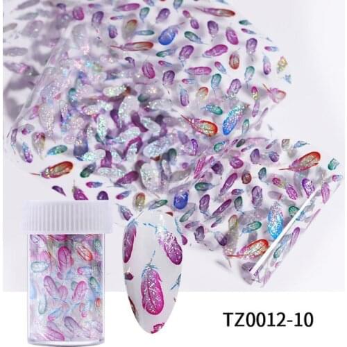 100x4cm Feather Lace Flowers Snowflake Nail Art Sticker 3D Snowflake Nail Art Foil Transfer Flash Sticker Decoration Accessories