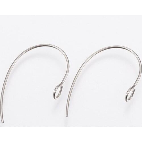 100pcs 304 Stainless Steel Earring Hooks Ear Wire for Jewelry Making DIY Accessories Earring Findings 25x14x4mm