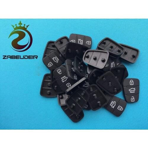 100Pcs/Lot New Replacement Rubber Pad For Hyundai Hold 3 Buttons Remote Flip Key Shell Case For Kia Blank Car Accessories Parts