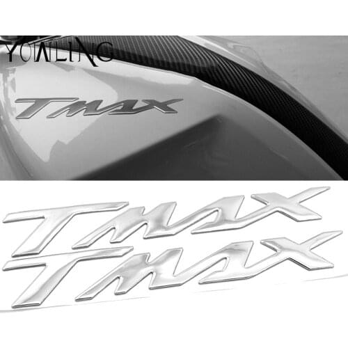 2pc motorcycle Tank sticker Motorcycle Chrome Decals Stickers Emblem Badge 3D Raised Tank For YAMAHA TMAX530 tmax500 tmax-530