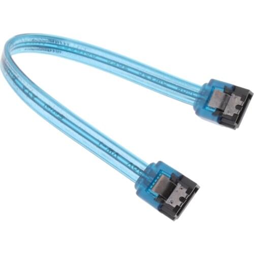 6inch 6Gb/s SATA3 Serial ATA DATA cable with latch Locking for PC Laptop SATA 3.0 SATAIII 6Gbps HDD Hard Drive Disk/ SSD-UV Blue