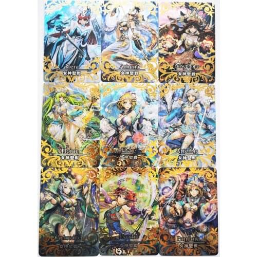 9pcs/set ACG Goddess Holy War Rough Flash Bronzing Sexy Girls Toys Hobbies Hobby Collectibles Game Anime Collection Cards