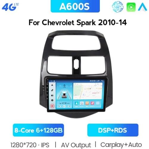 Android 10.0 For Chevrolet Spark 2010 2011 2012 2013 2014 Car Radio Multimedia Video Player Navigation GPS 2 Din 6G +128G NO Dvd