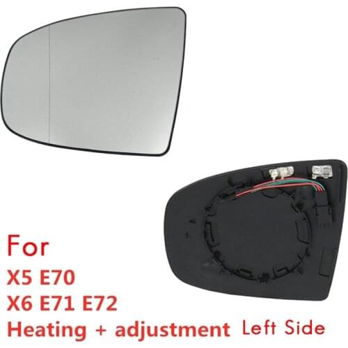 Rear View Mirror Side Mirror Glass Heated + Adjustment for BMW X5 E70 2007-2013 X6 E71 E72 2008-2014