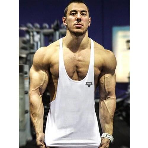 Brand Gym Mens Tank Top Clothing Bodybuilding Singlets Fitness Vest Muscle Sleeveless Workout Singlets Sportswear Shirt Stringer