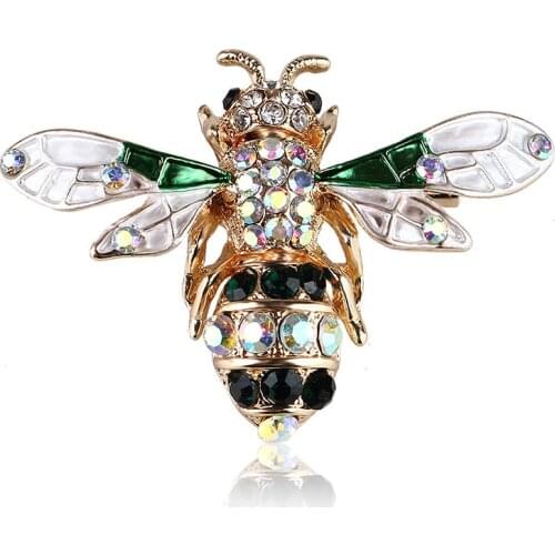 New Retro Animal Bee Brooch Enamel Rhinestone Lapel Pins Ladies Shirt Scarf Buckle Badge Clothing Jewelry for Women Accessories