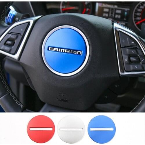 SHINEKA Aluminium Alloy Car Steering Wheel Cover Steering Wheel Decoration Sticker for Chevrolet Camaro 2017