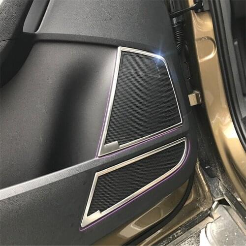 For skoda Kodiaq 2017 2018 Stainless Steel car door interior BOSE audio sound speaker horn acoustics ring trim