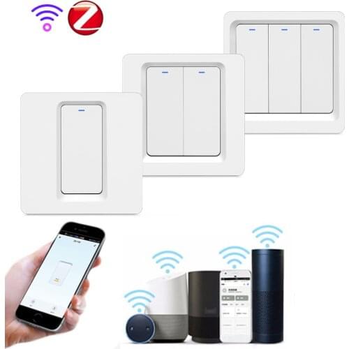 DS-102 Button Wifi Zigbee Smart Switch Tuya/Smart Life EU Standard for Google Home Alexa Voice Control, Neutral Wire no need