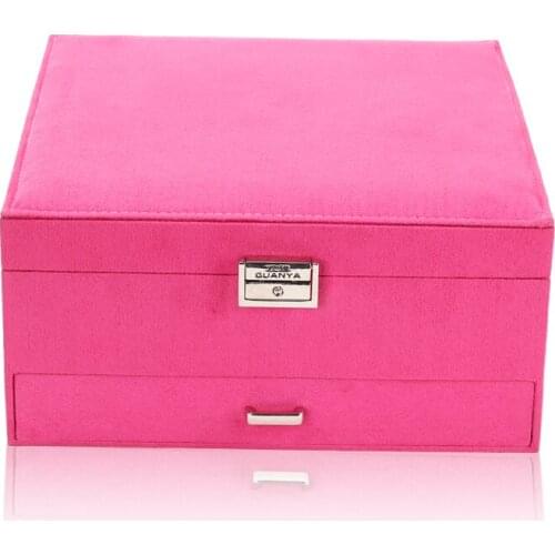 Guanya New Flannel Double-Layer Jewelry Box Jewelry Box Korean Princess European Style Cosmetic Box Jewelry Storage Box