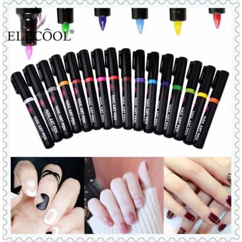 ELECOOL 1Pc Optional 3D Liquid Gliter Decoration Pull Pen Point UV Gel Design Painted Nail Art Line Pen More engage TSLM1