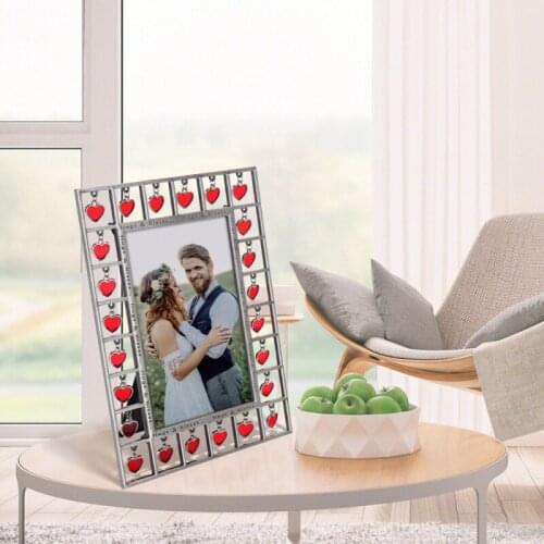 LASODY Love Picture Frame 4x6 with Red Heart For Horizontal Table Top Display and Wall Mounting Unique Designed Love Photo Frame
