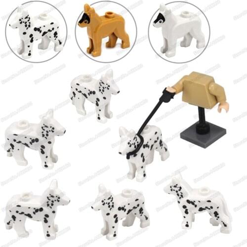 Pet Dog Building Block Assembly Replacement Parts For Moc City Figures Friend Fighting Guide Dog Model Child Christmas Gift Toys