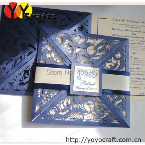Laser cut wedding invitation cards high quality various colors and designs birthday invitation card