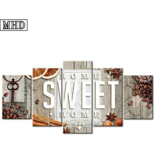 MHD 5 spell painting home sweet home full round diamond painting crafts full square drill diamond embroidery wall sticker