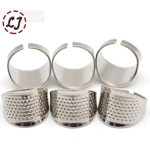New 1 piece Household Sewing DIY Tools Silver Ring Thimble Finger Protector Household Quilting Craft Accessories