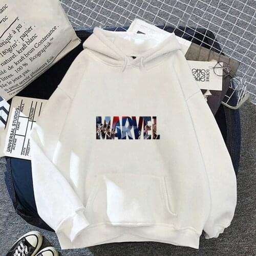 Autumn New Marvel Mens Hoodies Kawaii Hooded Pullover Clothes Cartoons Harajuku Women Plus Velvet Fashion Femme Male Sweatshirt