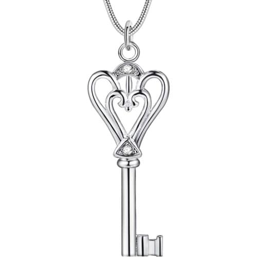 Wholesale Charm Silver Color Pendants For Women Fashion Jewelry Necklace Lady Fashion Jewelry Pendant Popular Key AN134/auzajmga