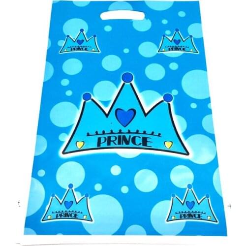 10pcs/set Blue Prince Crown Gift Bags Kids Party Supplies Happy Birthday Party Crown Wedding Christmas For Baby Shower Loot Bags