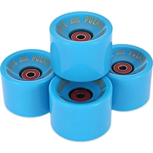 PUENTE 4Pcs Cruiser Skateboard Wheels PU Wheels Long Board Cruiser Wheels with ABEC-9 Bearings