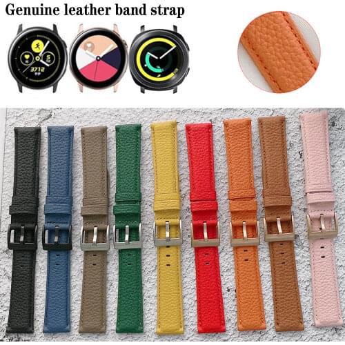 20mm 22mm Genuine Leather Band Strap For Samsung Galaxy Watch Active 2 / Gear Sport S4 / Watch 42mm / Watch3 41mm