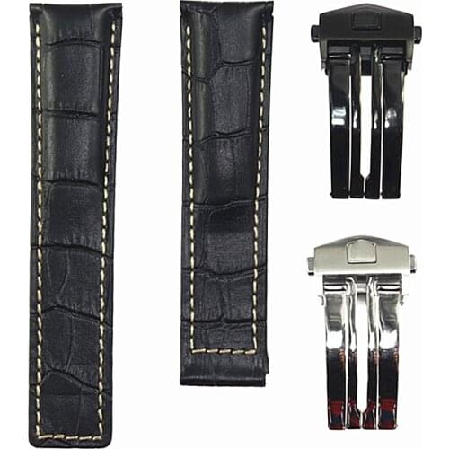 Mens cowhide leatherGenuine strap 20mm 22mm 24mm watchband for TAG HEUER CARRERA Monaco AQUARACER watch bracelet Wristband belt