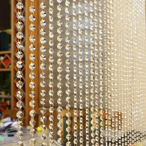 1M Luxury Crystal Glass Bead Curtain Flash Line Shiny Tassel String Door Curtain Window Bedroom Divider Home Decoration curtains