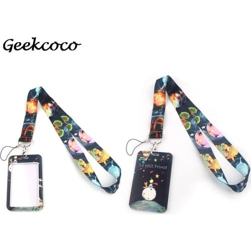 J1871 Cartoon Kawaii Little Prince Lanyard Mobile Phone Key Card Identification Straps USB Badges Holder Hanging With Card Cover