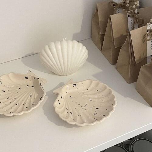 Shell Design Concrete Tray Silicone Mould Plate Decoration Jewelry Ring Storage Tray Mould Soap Holder Mould