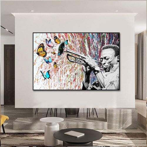Sing For The Butterfly Modern Graffiti Canvas Painting Poster Print Wall Art Picture For Living Room Home Decor Frameless
