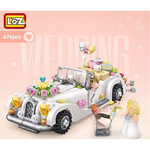 LOZ Mini Blocks Technical Car Model Bricks Building Blocks Wedding Car Block Set Micro Cartoon Car Bricks Christmas Gift 1119