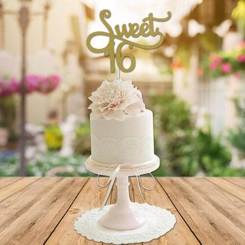 16th Birthday Party Themes Decoration Anniversary Supply Sweet 16 Gold Monogram Cake Topper Letter Cake Topper 2021Dropshipping