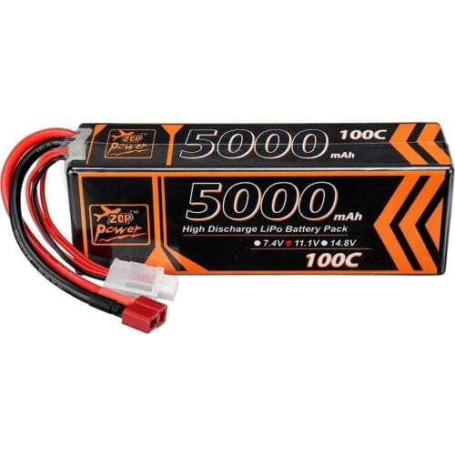 ZOP Power 5000MAH 3S 4S Lipo Battery 11.1V 14.8V 100C T Plug Connector for RC Helicpoter Quadcopter Drone Car Model Parts