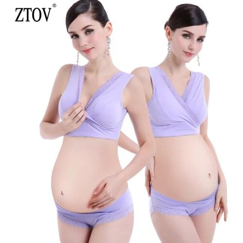 ZTOV Breastfeeding Maternity Nursing Bra+panties Lace Bra for Pregnant Women Pregnancy Underwear Breast Feed Bra Set
