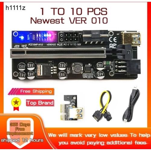 1-10PCS Riser 010 USB3.0 PCIE Riser 010S PCI Express Cable Riser Card For Video Card PCI-E X16 Extender For Bitcoin Miner Mining