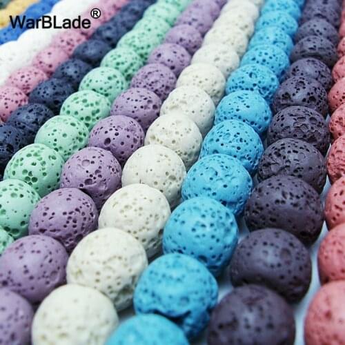 10 Strands Natural Frosted Lava Beads 6mm-16mm multi color Volcanic Rock Stone Beads Round Loose Beads For DIY Jewelry Making