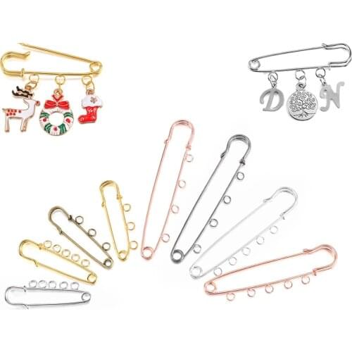 10pcs/lot 50 80 90 Mm Metal Coiled Big Pin Brooch Clip Base Pins Safety Pins Brooch Settings Blank Base DIY Jewelry Making