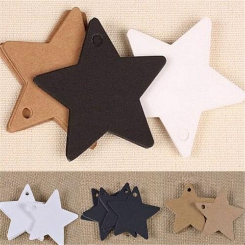 100pcs 6*6cm Multi-use Star Kraft Paper Wedding Label Party Gift Card Price Luggage Tags Christmas Decoration for Tags Paper