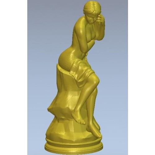 3d model relief for cnc or 3D printers in STL file format Girl on a pedestal