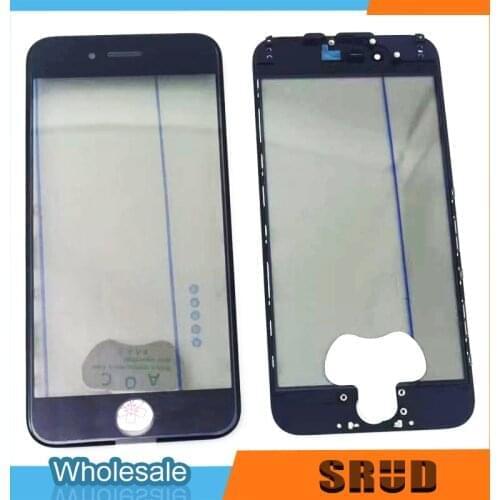 4 in 1 Outer Glass OCA LCD Polarizer Frame Bezel For iPhone 6 6s 7 8 Plus LCD Touch Screen Outer Glass Replacement