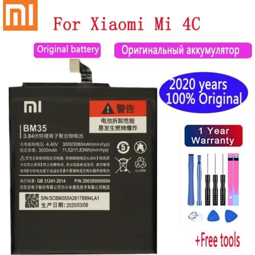 2020 years Xiaomi Phone Battery BM35 3080mAh for Xiaomi MI 4C MI4C High Capacity High Quality Original Replacement Battery