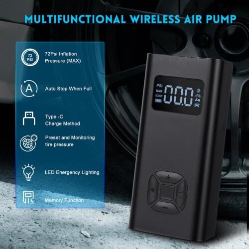 Car Electrical Air Pump Mini Portable Wireless Tire Inflatable Deflate Inflator Air Compressor Pump Motorcycle Bicycle Ball