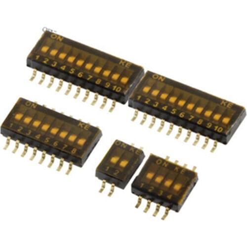 Free shipping 10PCS DSHP02TSGER two dial the code switch 2 road 1.27 micro second gear