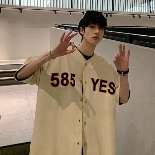 Oversize 150 Kg Baseball Jacket Short Sleeve Letter Shirt Mens And Womens Loose Summer Shirts Leisure Tactical Camisa Genuine