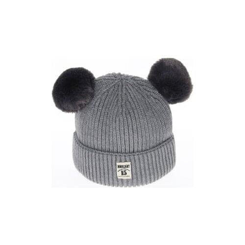 Children Hat Toddler Kids Baby Warm Winter Wool Hat Knit Beanie Baby Boys Girls Fur Pom Pom Hat 1-3Y Drop Shipping