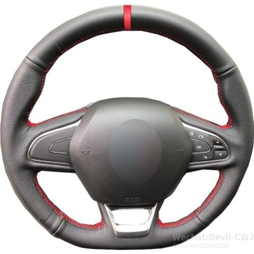 For Renault Kadjar Koleos Megane Talisman Scenic 2016 2017 Volant Hand Sewing Car Steering Wheel Cover Braid on Steering-wheel