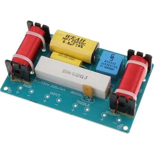 2020 1P 3 Way Audio Filter Bass Speaker Crossover Frequency Divider Reasonable design High-quality Electronic Components