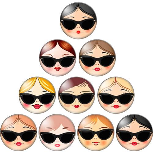 Матрёшка matryoshka Russian 10pcs mixed 12mm/18mm/20mm/25mm Round photo glass cabochon demo flat back Making findings